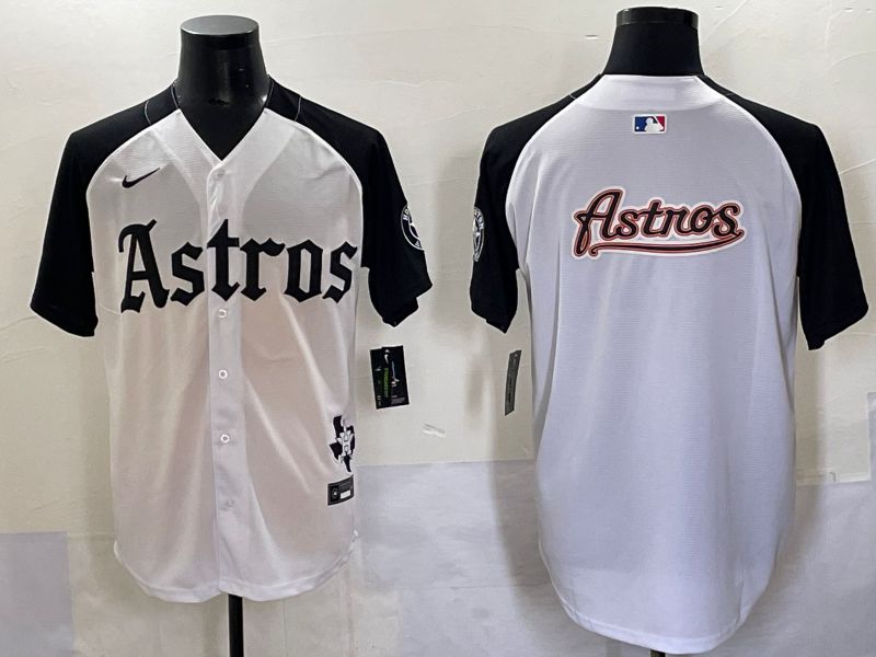 Men 2025 Houston Astros Blank White Black Five generations Joint Name Nike MLB Jersey style 19->houston astros->MLB Jersey